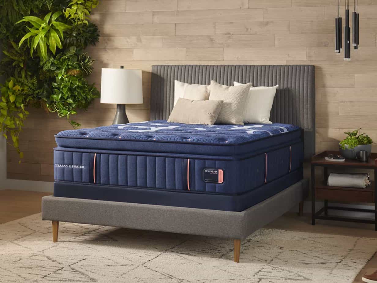Comfortable mattress displayed in a well-lit showroom