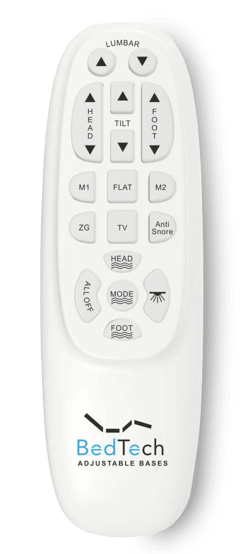 Adjustable bed remote control with multiple functions