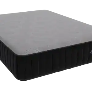 The Chief is a rectangular mattress with a light gray patterned top, black sides, and the "PURE REFRESH" logo on the lower right corner.