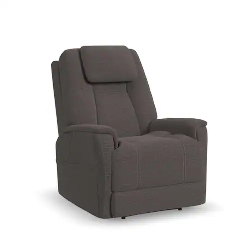 The Zecliner Model 3+ Umber Power Sleep Chair is a dark brown upholstered recliner featuring padded armrests and a cushioned backrest, displayed against a white background.